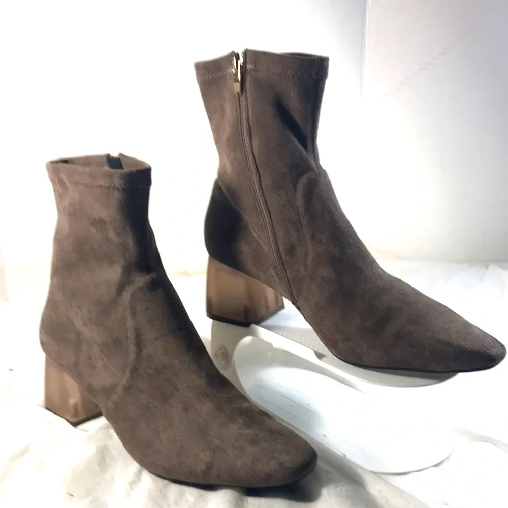 Anthropologie Women’s Silent D Maretolp Heeled Gray Micro Suede Ankle Boot